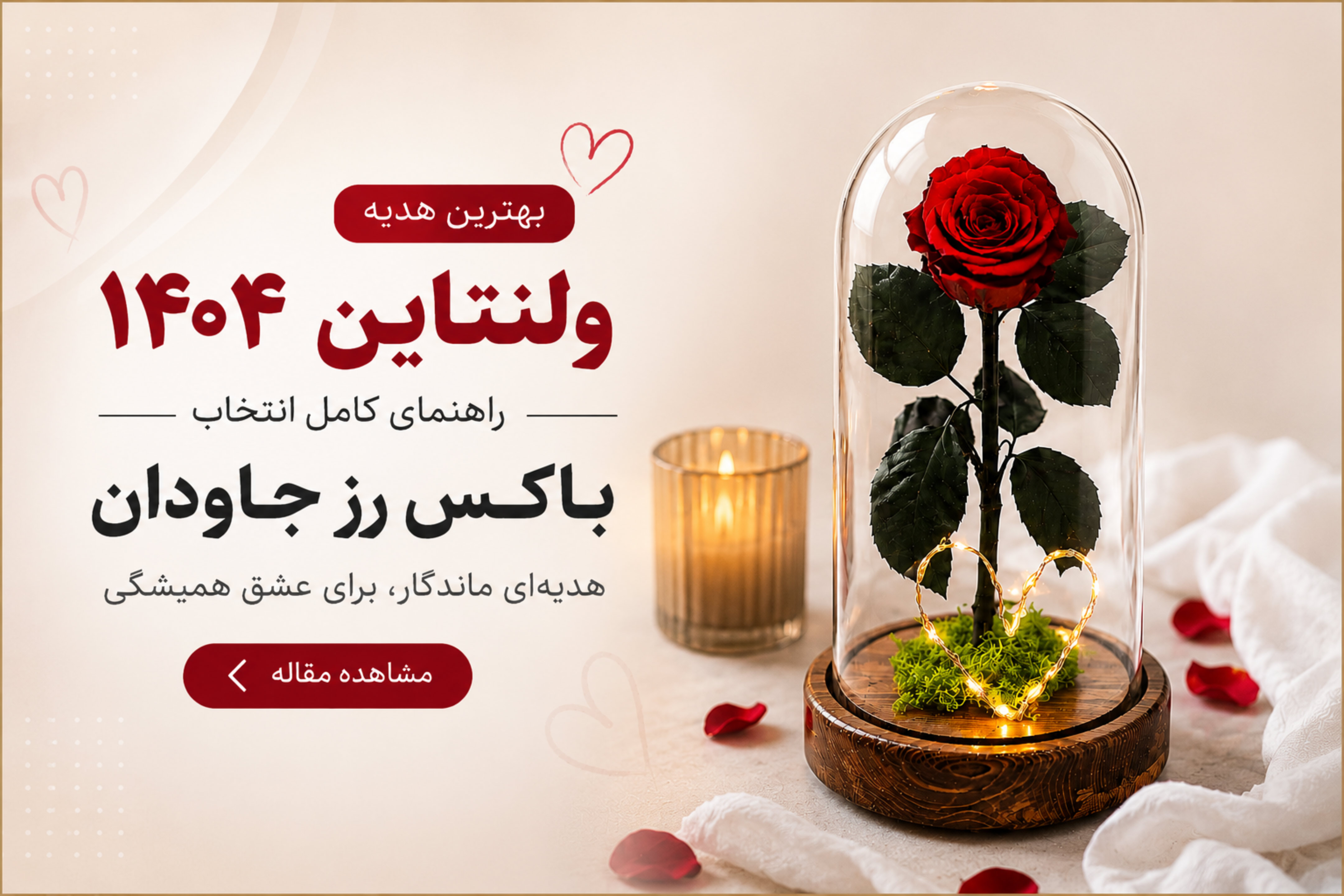 بهترین هدیه ولنتاین ۱۴۰۴ — راهنمای کامل انتخاب باکس رز جاودان